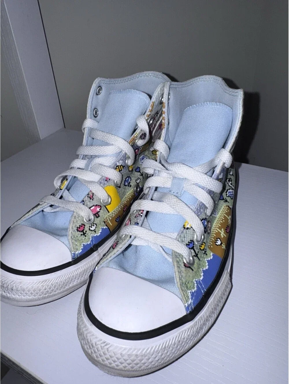 Converse Chuck Taylor All Star High Top Gamer 8-Bit Pixel Art Size 3 Youth EUC